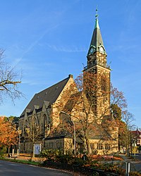 Grunewald kerk met toren