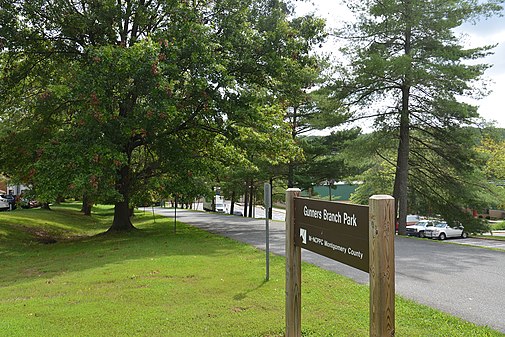 Gunners Branch Park sign and entrance, Germantown, MD