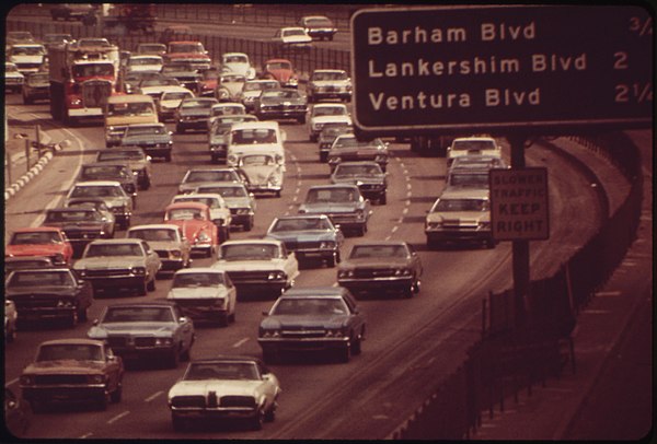 View northward from the Cahuenga Pass, 1972