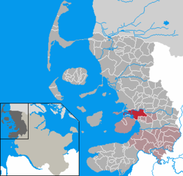 Kaart van Hattstedtermarsch