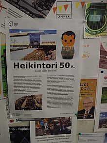 Heikintori turned 50 years old on 30 October 2018 but had already deteriorated so much that no event was held to celebrate it. Heikintori 50 v.jpg