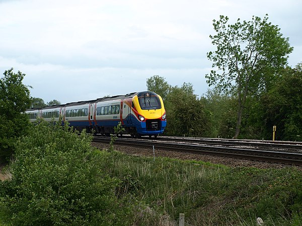 High speed train line in the East Midlands.