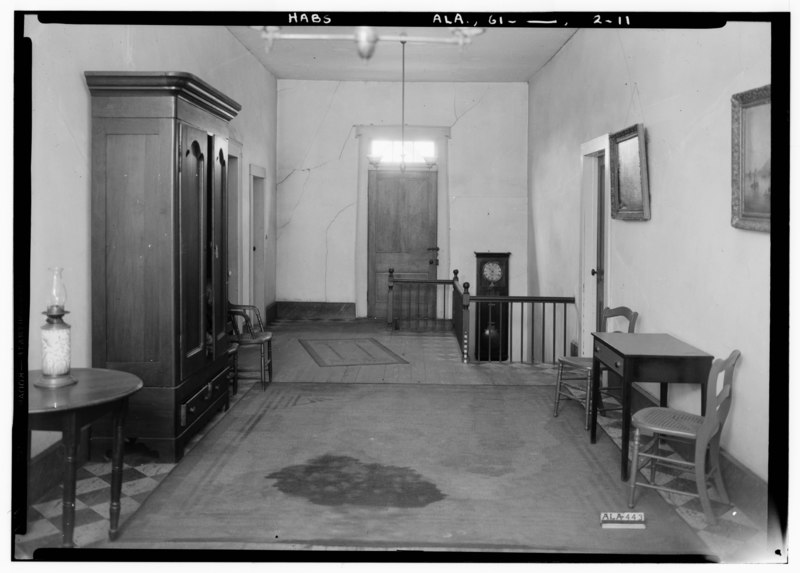 File:Historic American Buildings Survey Alex Bush, Photographer, February 4, 1937 GENERAL VIEW OF WEST END OF HALL, SECOND FLOOR - Lawler House, County Road 11, Talladega, Talladega HABS ALA,61- ,2-11.tif