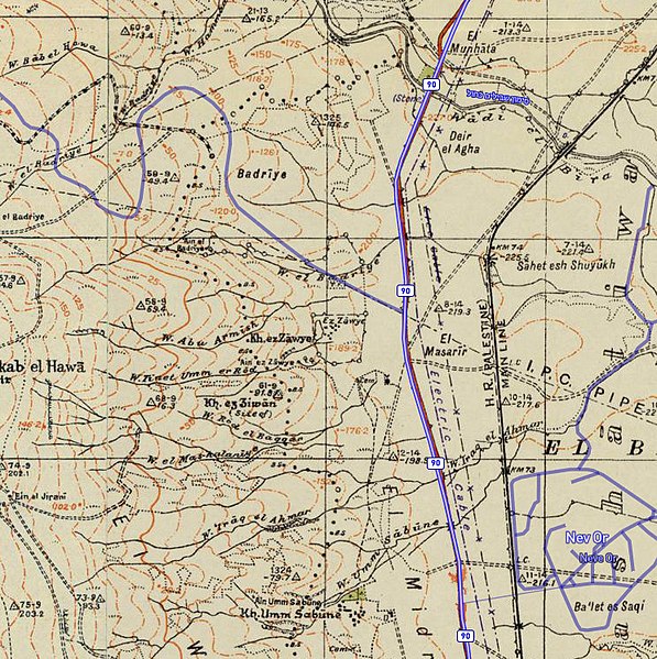 File:Historical map series for the area of Khirbat Zawiya (1940s with modern overlay).jpg