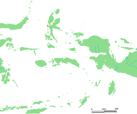 Расположение острова Тернате на карте восточной Индонезии