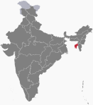 Location of Tripura (highlighted in red) within India