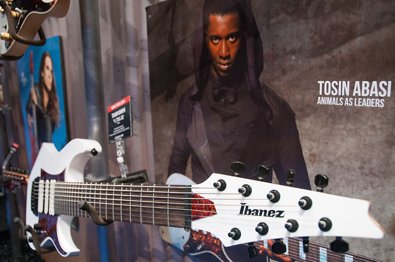 File:Ibanez TAM10WH Tosin Abasi model 8-string - from top - 2014 NAMM Show.jpg
