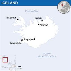 Location of Iceland