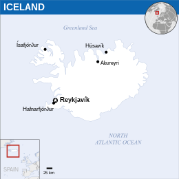 Mapa da Islândia