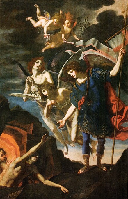 Archangel Michael saving persons from purgatory, by Jacopo Vignali, 17th century