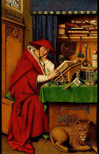 <i>Saint Jerome in His Study</i> (after van Eyck) Painting from the workshop of Jan van Eyck