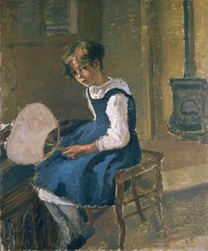 Jeanne mit einem Fächer in der Hand (Camille Pissarro)
