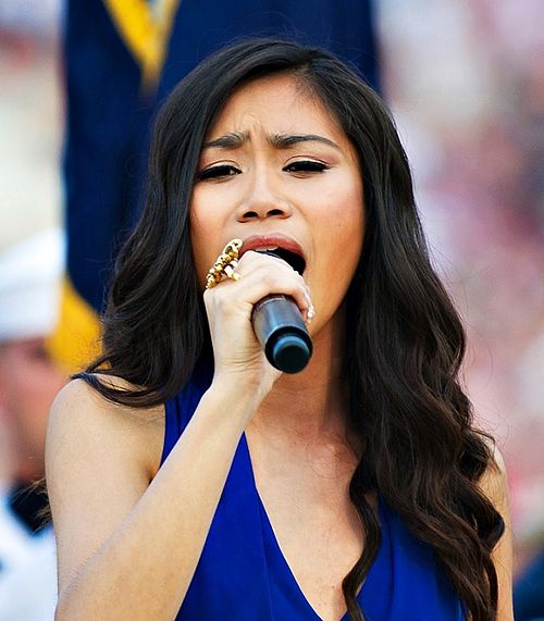 Sanchez performing the national anthem during a Memorial Day concert at the National Mall in Washington, D.C., on May 27, 2012.