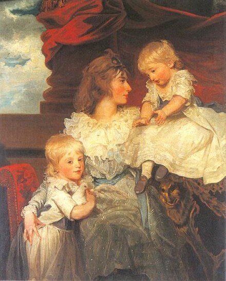 Henrietta Ponsonby, Countess of Bessborough, with her sons William and John by John Hoppner (1787)