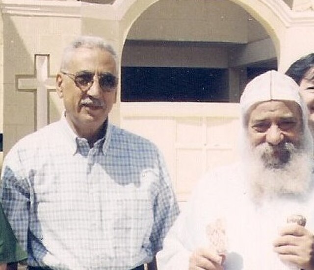 Pope Shenouda III with Judge Sami Farag (2005).