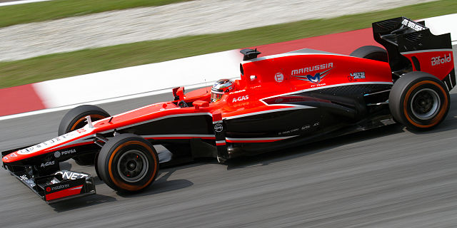 Jules Bianchi (1989–2015) driving the Marussia MR02 at the 2013 Malaysian Grand Prix