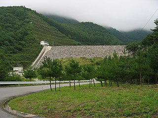 Kanabara Dam dam in Nagano Prefecture, Japan