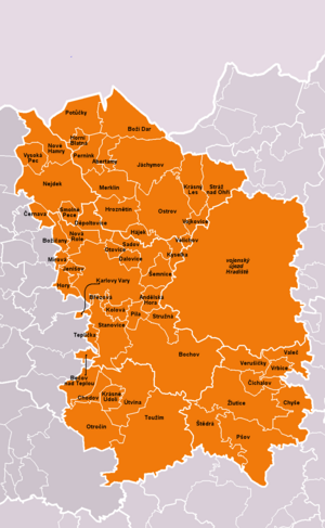 Район Карловы Вары на карте