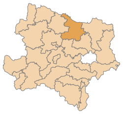 Lage des Bezirks Bezirk Hollabrunn im Bundesland Niederösterreich (anklickbare Karte)