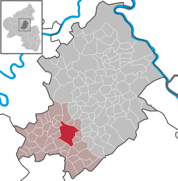 Läget för Kirchberg (Hunsrück) i Rhein-Hunsrück-Kreis