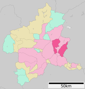 Location of Kiryūs in the prefecture