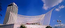 Kobe Maritime Museum features a roof design similar to a sailing ship. Kobe maritime museum.jpg