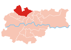 Location of Prądnik Biały within Kraków