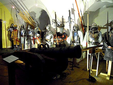 Armour on display in the Fortress