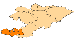 Položaj oblasti Bartken u Kirgistanu