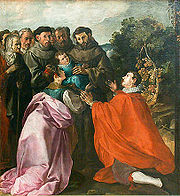 La curació de Sant Bonaventura nen per Sant Francesc (1628), al Museu del Louvre