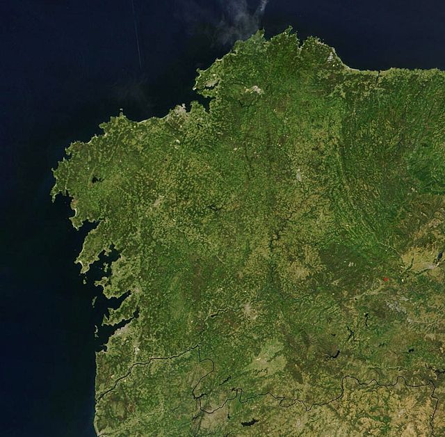 A satellite view of Galicia