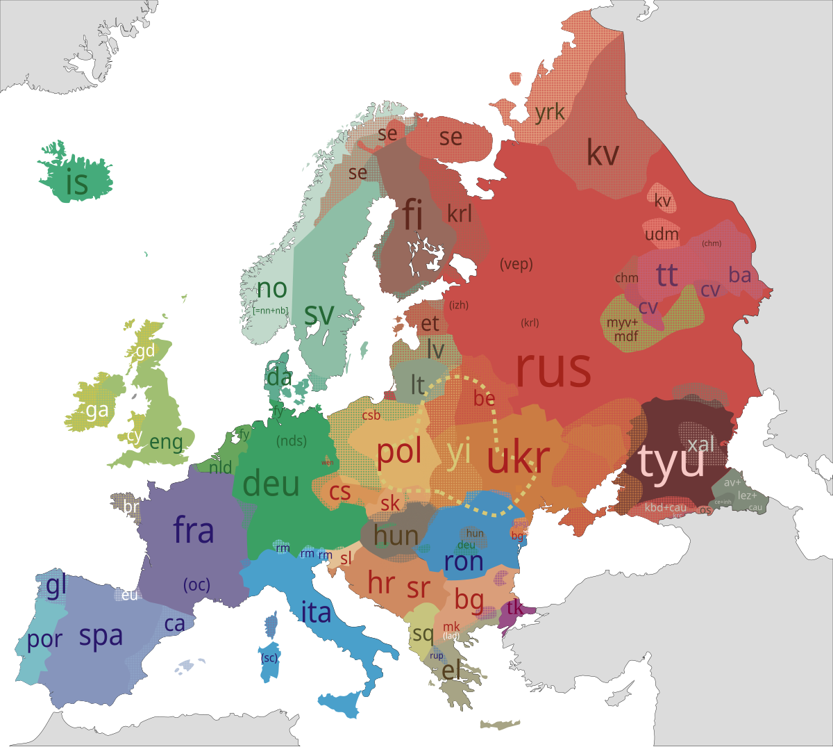 Карта национальностей европы