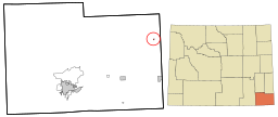 Albins läge i Laramie County, Wyoming.