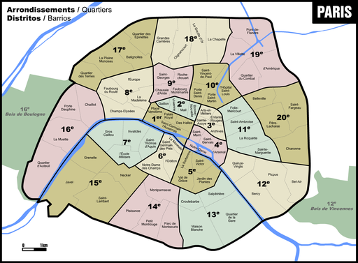 Les quartiers de paris