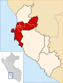 Location of Pisco in the Ica Region