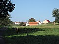 Čeština: Pohled na ves od východu Louka, okres Písek, Česká republika. English: Louka village as seen from the east, Písek District, Czech Republic.