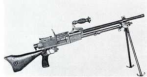 Ein leichtes Maschinengewehr Typ 96. Das gekrümmte 30-Schuss-Magazin fehlt.