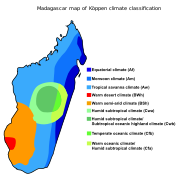 Madagascar map of Köppen climate classification
