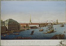 Makhayev, Kachalov - View of Neva Downstream between Winter Palace and Academy of Sciences 1753 (left).jpg
