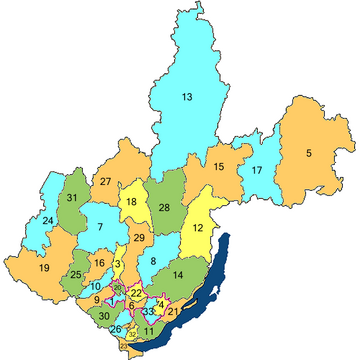 Verwaltungsgliederung der Oblast Irkutsk