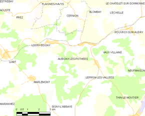 Poziția localității Aubigny-les-Pothées