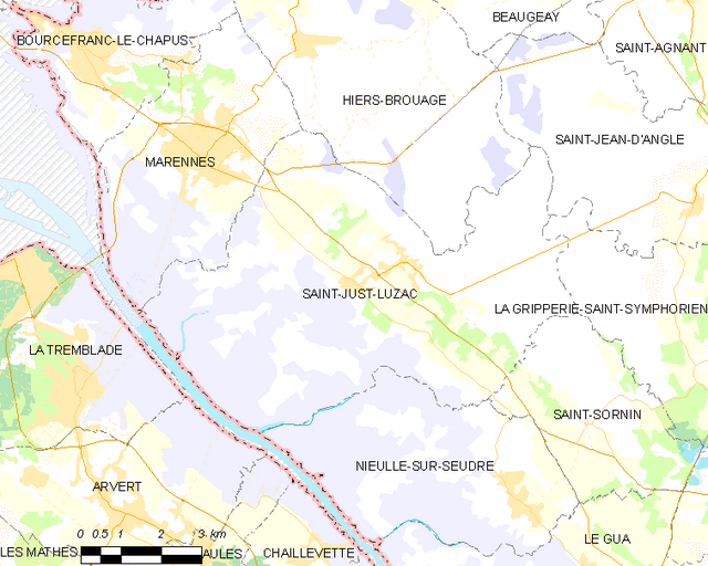 Poziția localității Saint-Just-Luzac