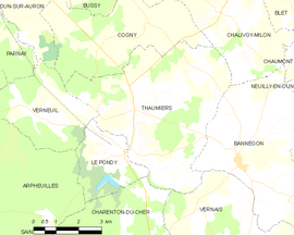 Mapa obce Thaumiers
