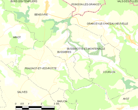 Mapa obce Bussières