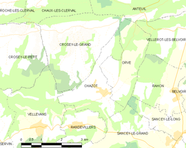 Mapa obce Chazot