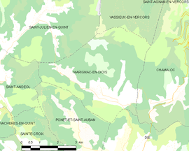 Mapa obce Marignac-en-Diois