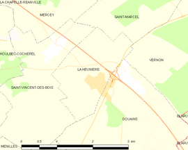 Mapa obce La Heunière