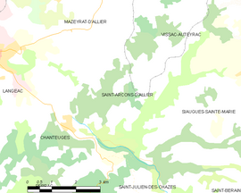 Mapa obce Saint-Arcons-d’Allier