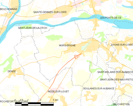 Mapa obce Mûrs-Erigné