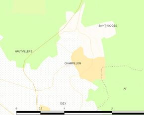 Poziția localității Champillon